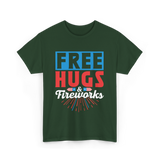 Hugs Fireworks Celebration T-Shirt - Forest Green