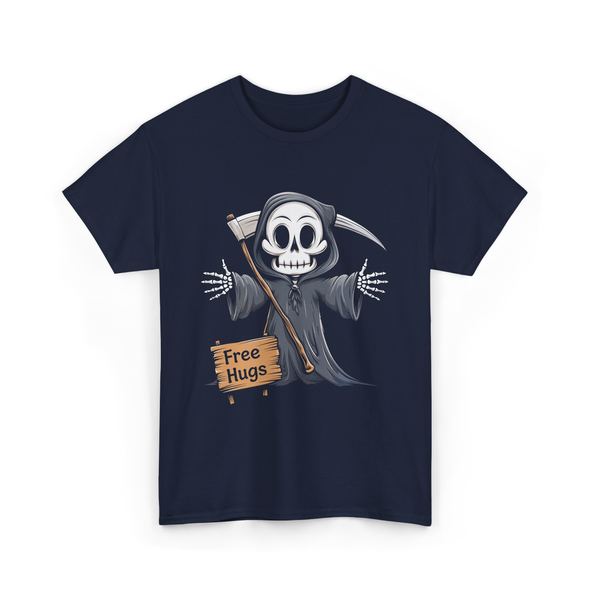 Hugs Grim Reaper T-Shirt - Navy