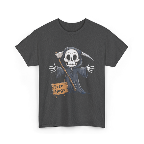 Hugs Grim Reaper T-Shirt - Dark Heather