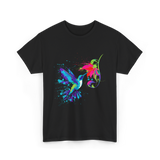 Hummingbird and Flower Birdwatching Hummingbirds T-Shirt - Black