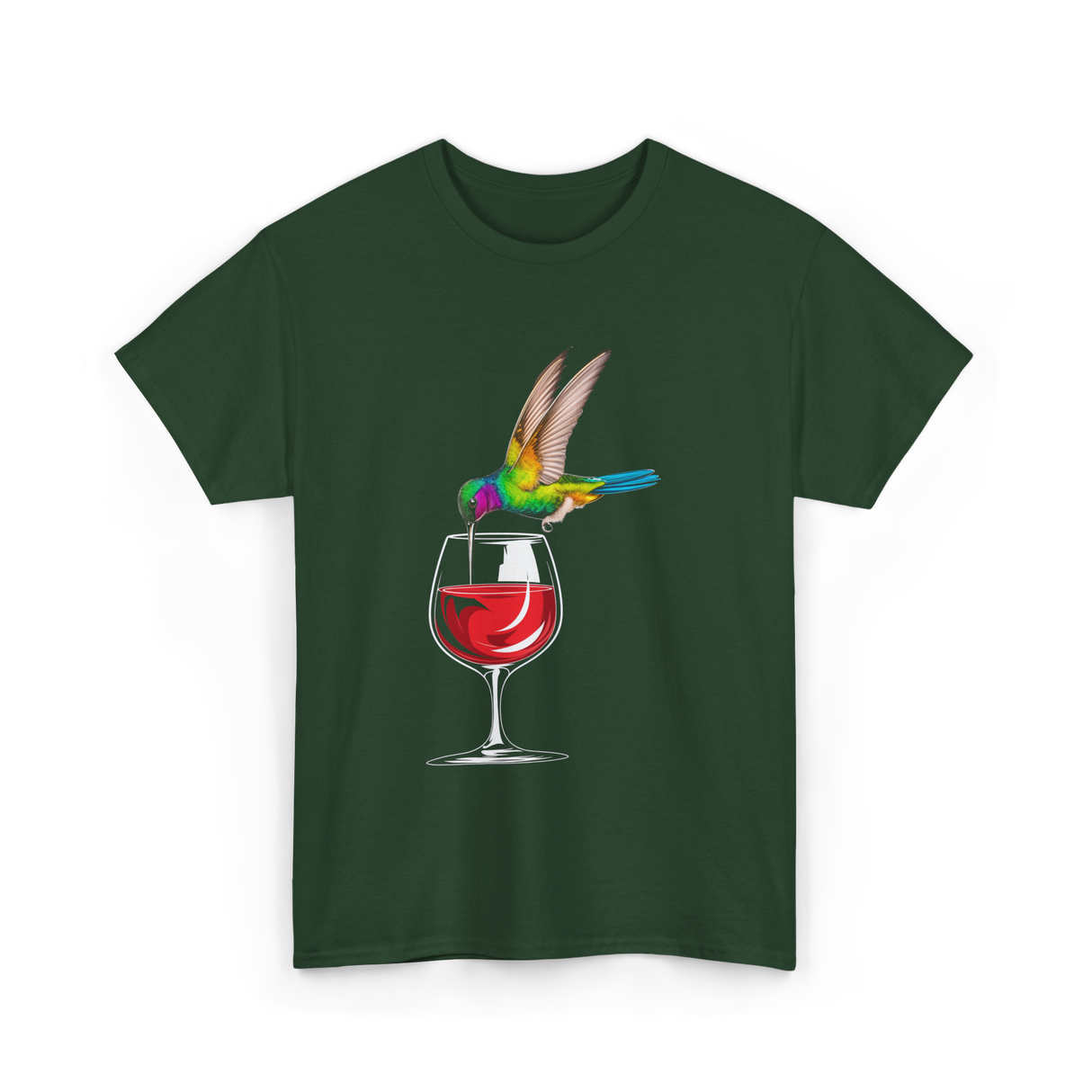 Hummingbird Design Hummingbird Lover T-Shirt - Forest Green