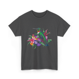 Hummingbird Floral Birding Watchers T-Shirt - Dark Heather