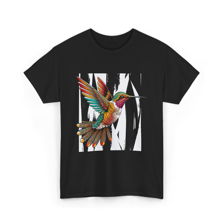 Hummingbird Tribal Art Hummingbird Design T-Shirt - Black