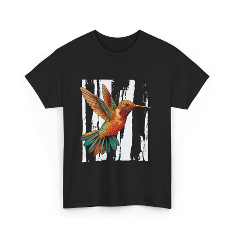 Hummingbird Tribal Art Indian Design T-Shirt - Black