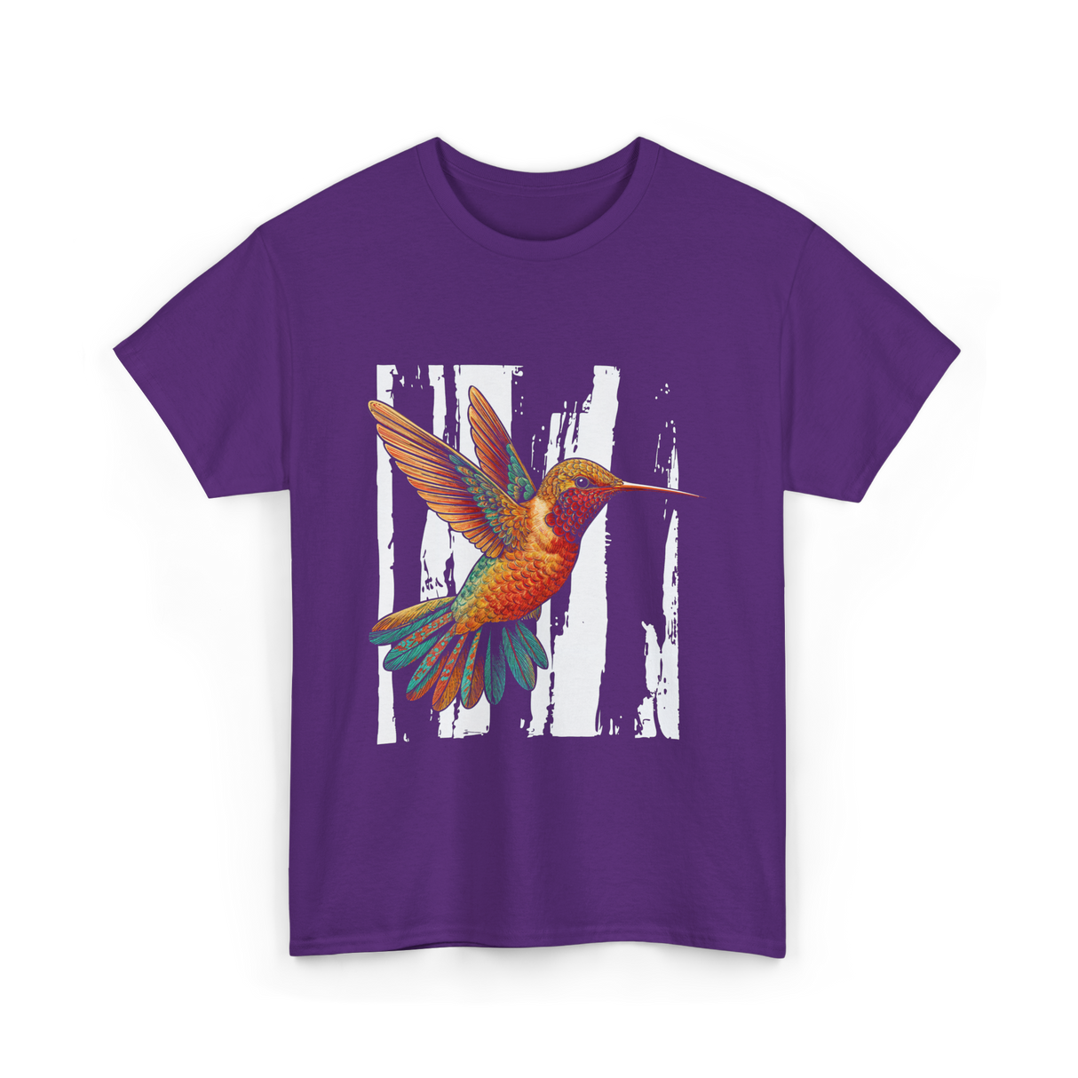 Hummingbird Tribal Art Indian Design T-Shirt - Purple