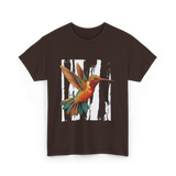 Hummingbird Tribal Art Indian Design T-Shirt - Dark Chocolate