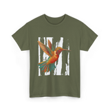 Hummingbird Tribal Art Indian Design T-Shirt - Military Green