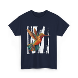 Hummingbird Tribal Art Indian Design T-Shirt - Navy