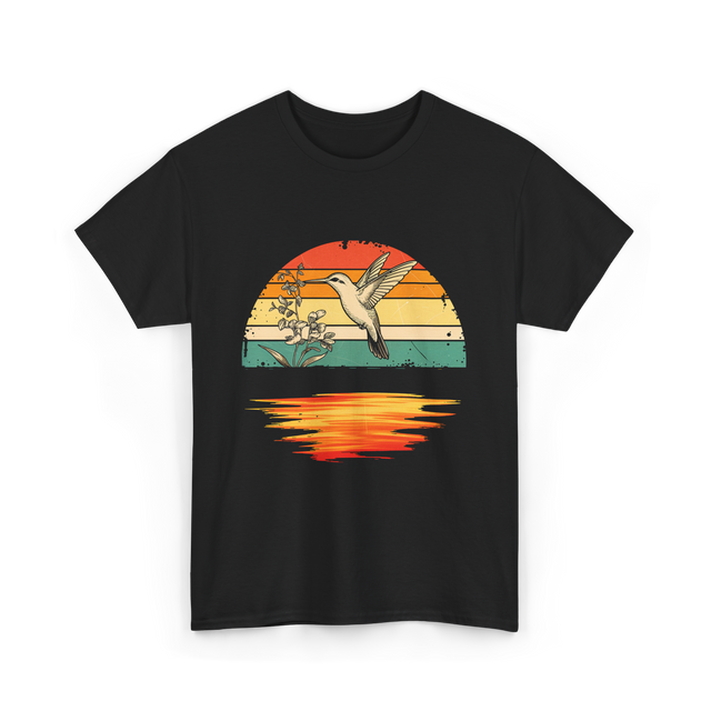 Hummingbird Vintage Sunset Hummingbirds T-Shirt - Black