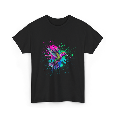 Hummingbird Watercolor Art Hummingbird T-Shirt - Black