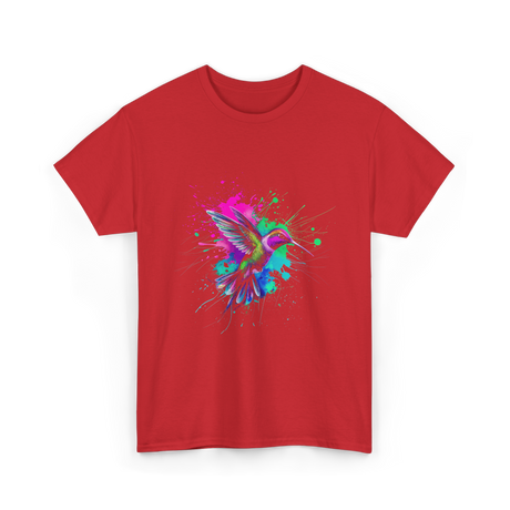 Hummingbird Watercolor Art Hummingbird T-Shirt - Red