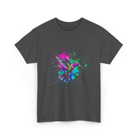 Hummingbird Watercolor Art Hummingbird T-Shirt - Dark Heather