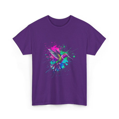 Hummingbird Watercolor Art Hummingbird T-Shirt - Purple