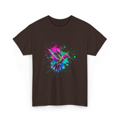 Hummingbird Watercolor Art Hummingbird T-Shirt - Dark Chocolate