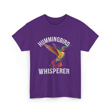 Hummingbird Whisperer Hummingbird Art T-Shirt - Purple