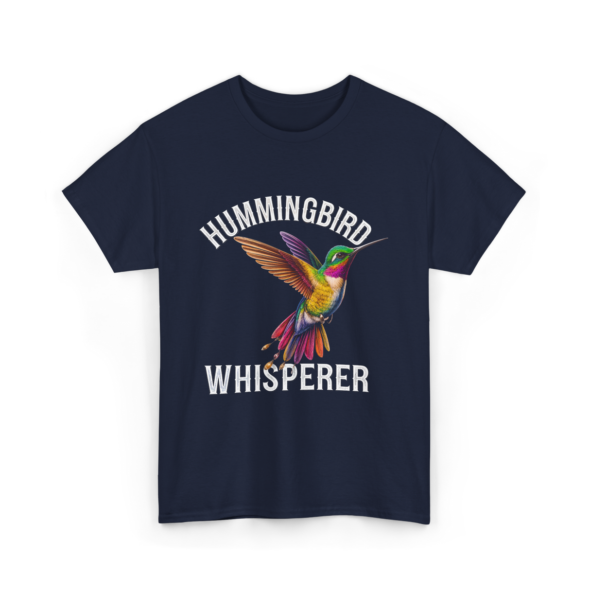 Hummingbird Whisperer Hummingbird Art T-Shirt - Navy