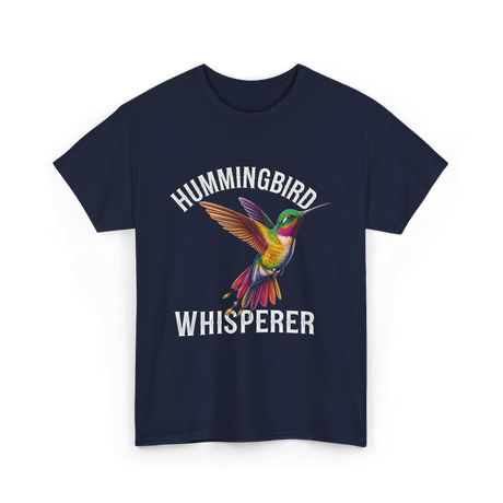 Hummingbird Whisperer Hummingbird Art T-Shirt - Navy