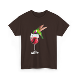 Hummingbird Wine Bird Spirit Animal T-Shirt - Dark Chocolate