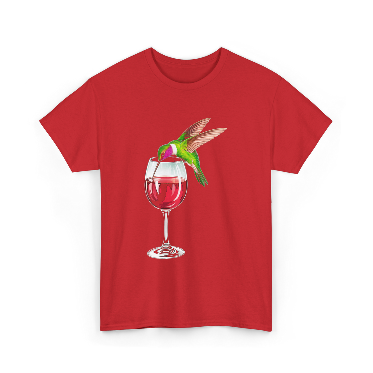 Hummingbird Wine Bird Spirit Animal T-Shirt - Red