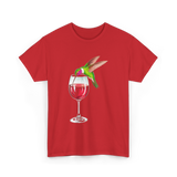 Hummingbird Wine Bird Spirit Animal T-Shirt - Red