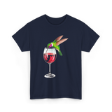 Hummingbird Wine Bird Spirit Animal T-Shirt - Navy