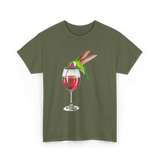 Hummingbird Wine Bird Spirit Animal T-Shirt - Military Green