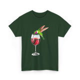 Hummingbird Wine Bird Spirit Animal T-Shirt - Forest Green