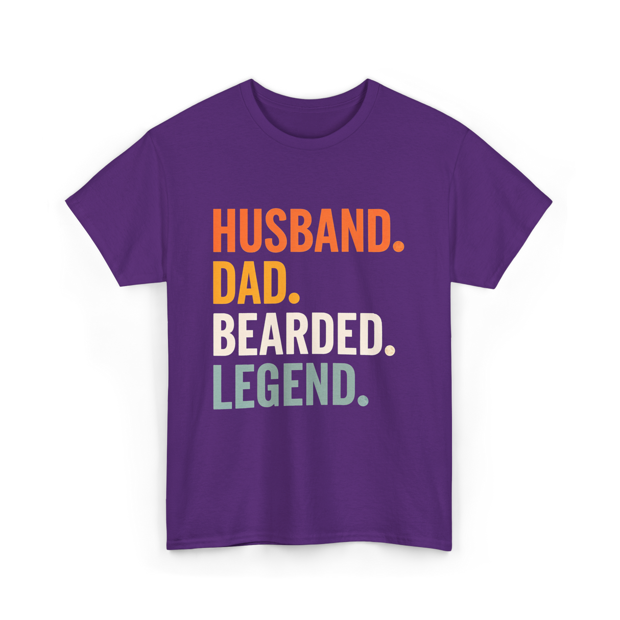 Husband Dad Bearded Legend T-Shirt - Purple