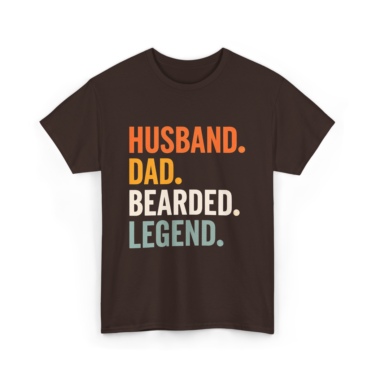 Husband Dad Bearded Legend T-Shirt - Dark Chocolate