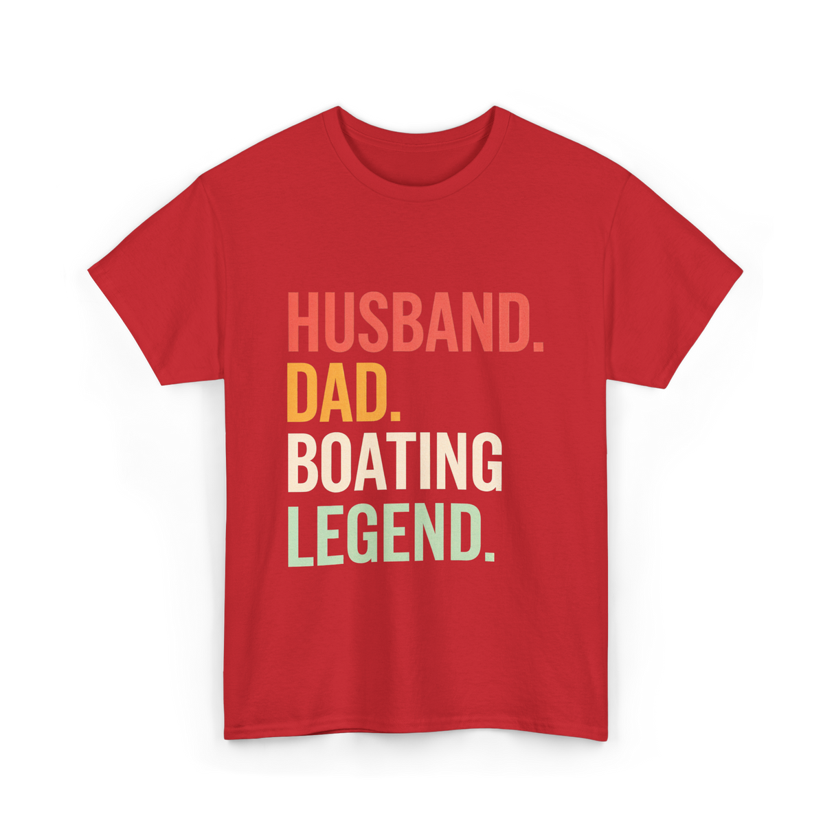 Husband Dad Boating Legend T-Shirt - Red