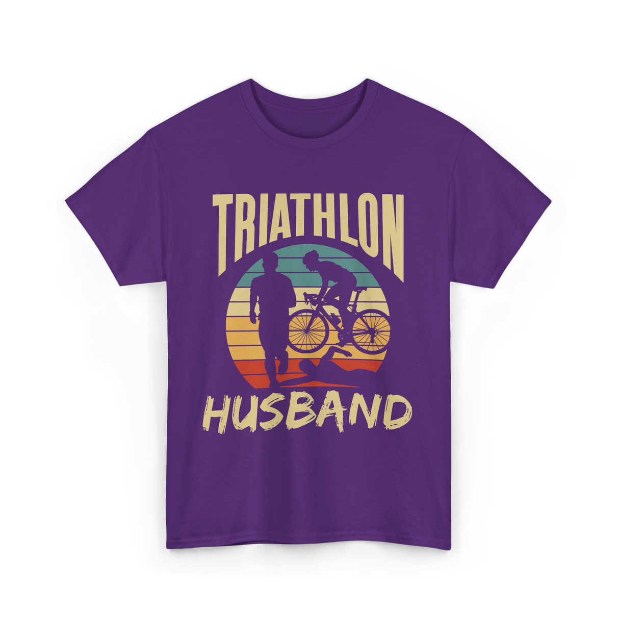 Husband Sport Triathlete Cycling T-Shirt - Purple