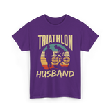 Husband Sport Triathlete Cycling T-Shirt - Purple