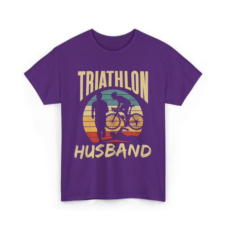 Husband Sport Triathlete Cycling T-Shirt - Purple