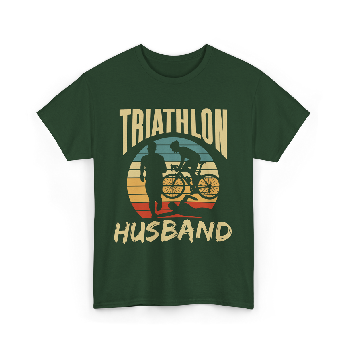 Husband Sport Triathlete Cycling T-Shirt - Forest Green