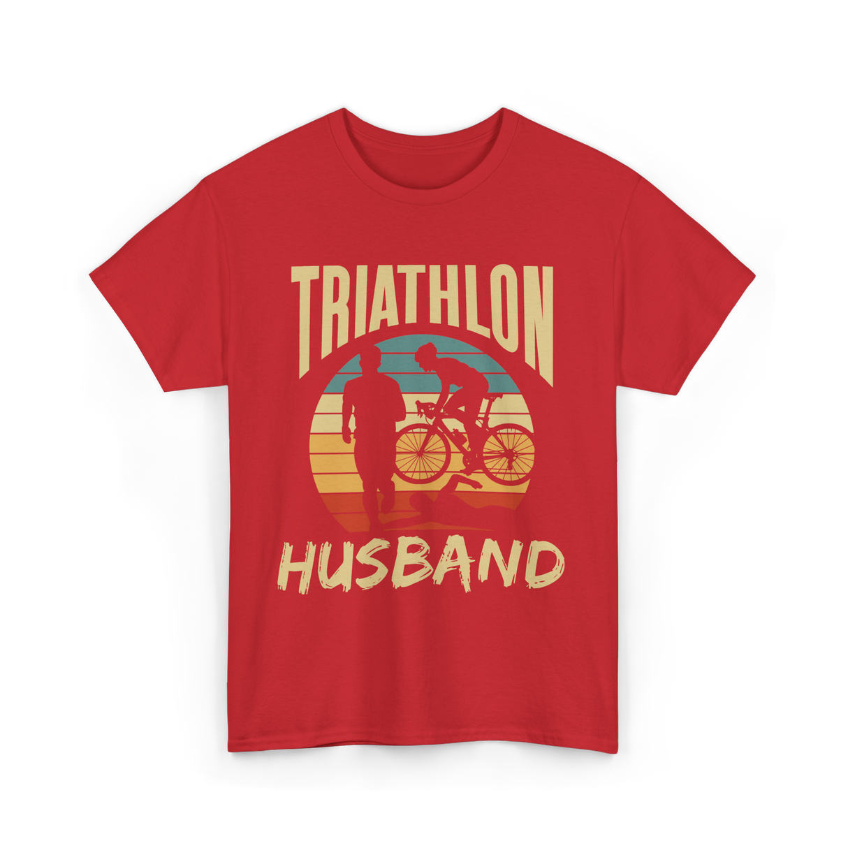 Husband Sport Triathlete Cycling T-Shirt - Red