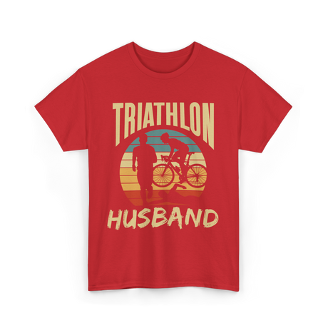 Husband Sport Triathlete Cycling T-Shirt - Red