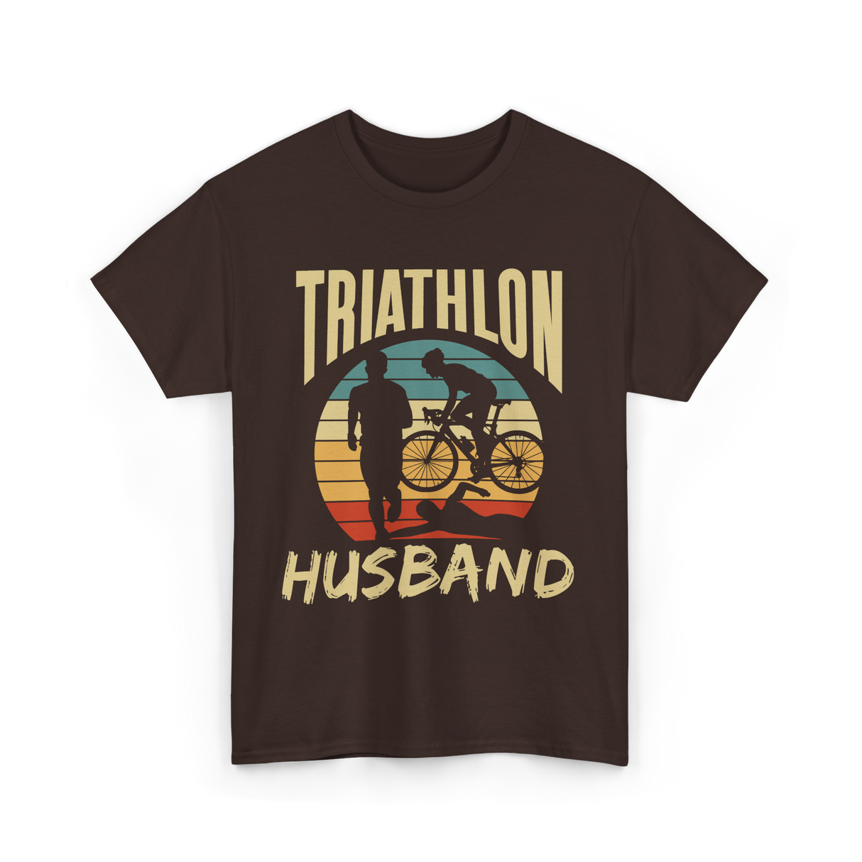 Husband Sport Triathlete Cycling T-Shirt - Dark Chocolate