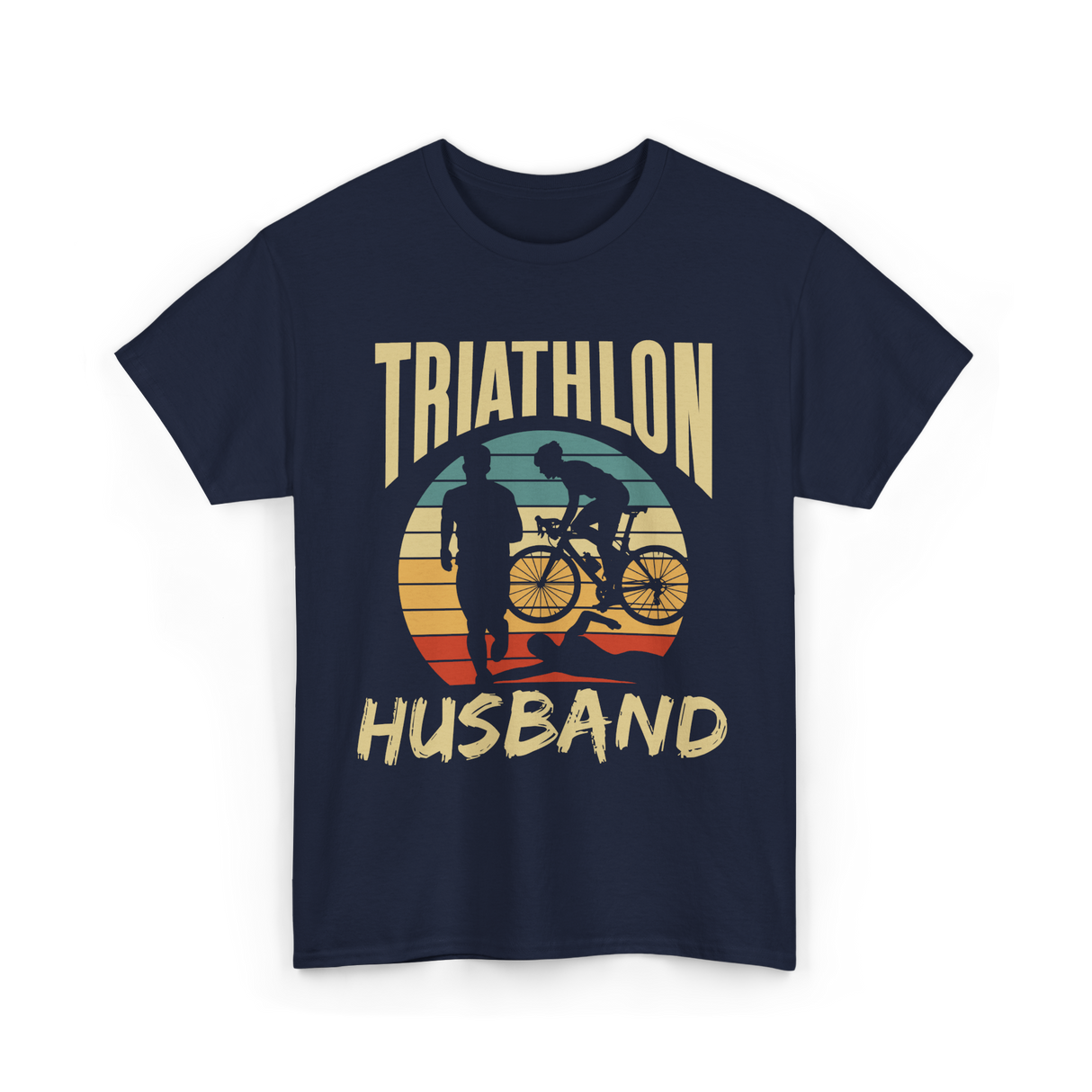 Husband Sport Triathlete Cycling T-Shirt - Navy