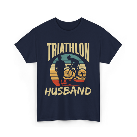 Husband Sport Triathlete Cycling T-Shirt - Navy