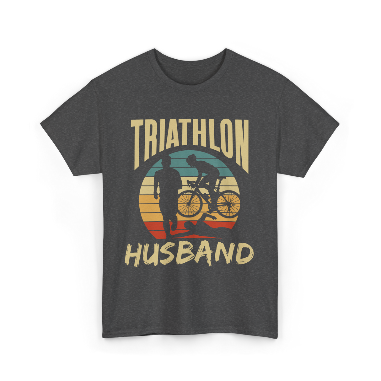 Husband Sport Triathlete Cycling T-Shirt - Dark Heather