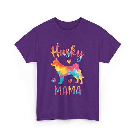 Husky Mama Colorful Husky T-Shirt - Purple