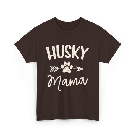 Husky Mama Husky Lover T-Shirt - Dark Chocolate