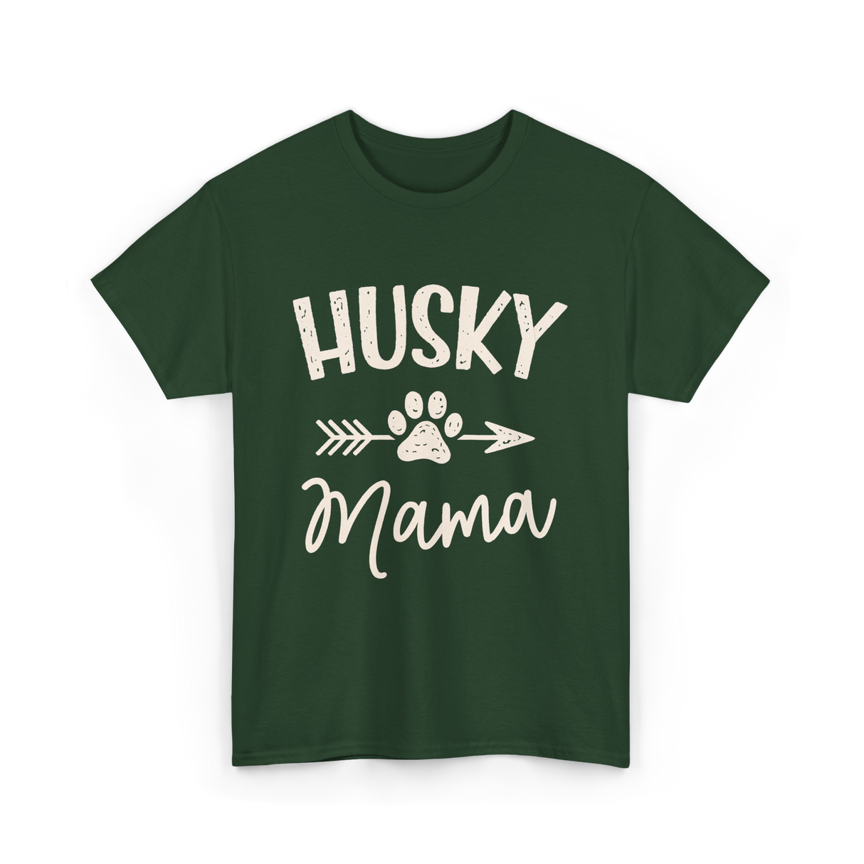 Husky Mama Husky Lover T-Shirt - Forest Green