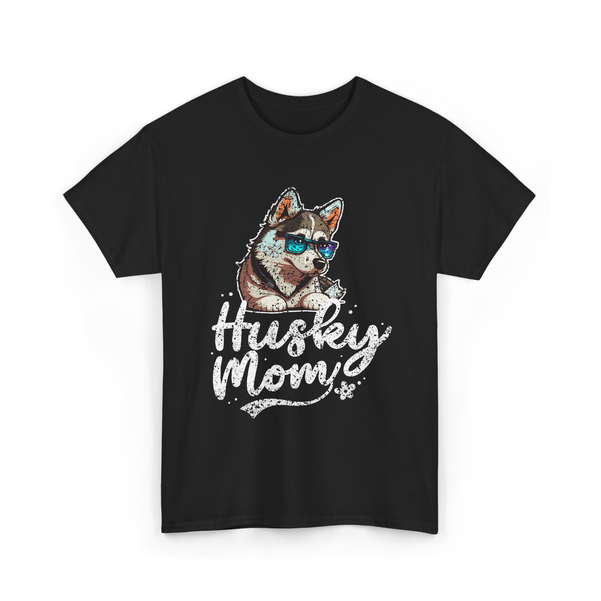 Husky Mom Dog Husky T-Shirt - Black