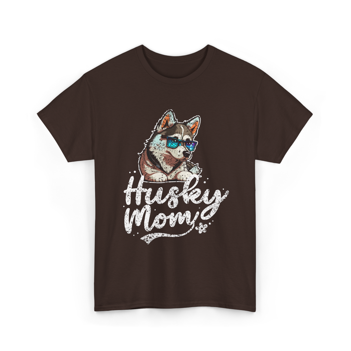 Husky Mom Dog Husky T-Shirt - Dark Chocolate