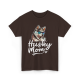 Husky Mom Dog Husky T-Shirt - Dark Chocolate