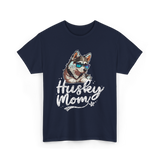 Husky Mom Dog Husky T-Shirt - Navy