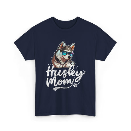 Husky Mom Dog Husky T-Shirt - Navy