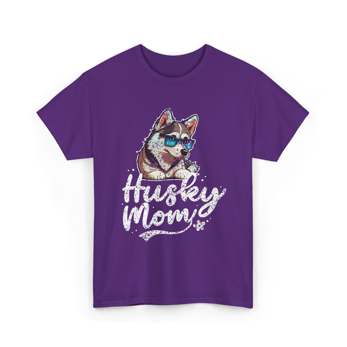 Husky Mom Dog Husky T-Shirt - Purple