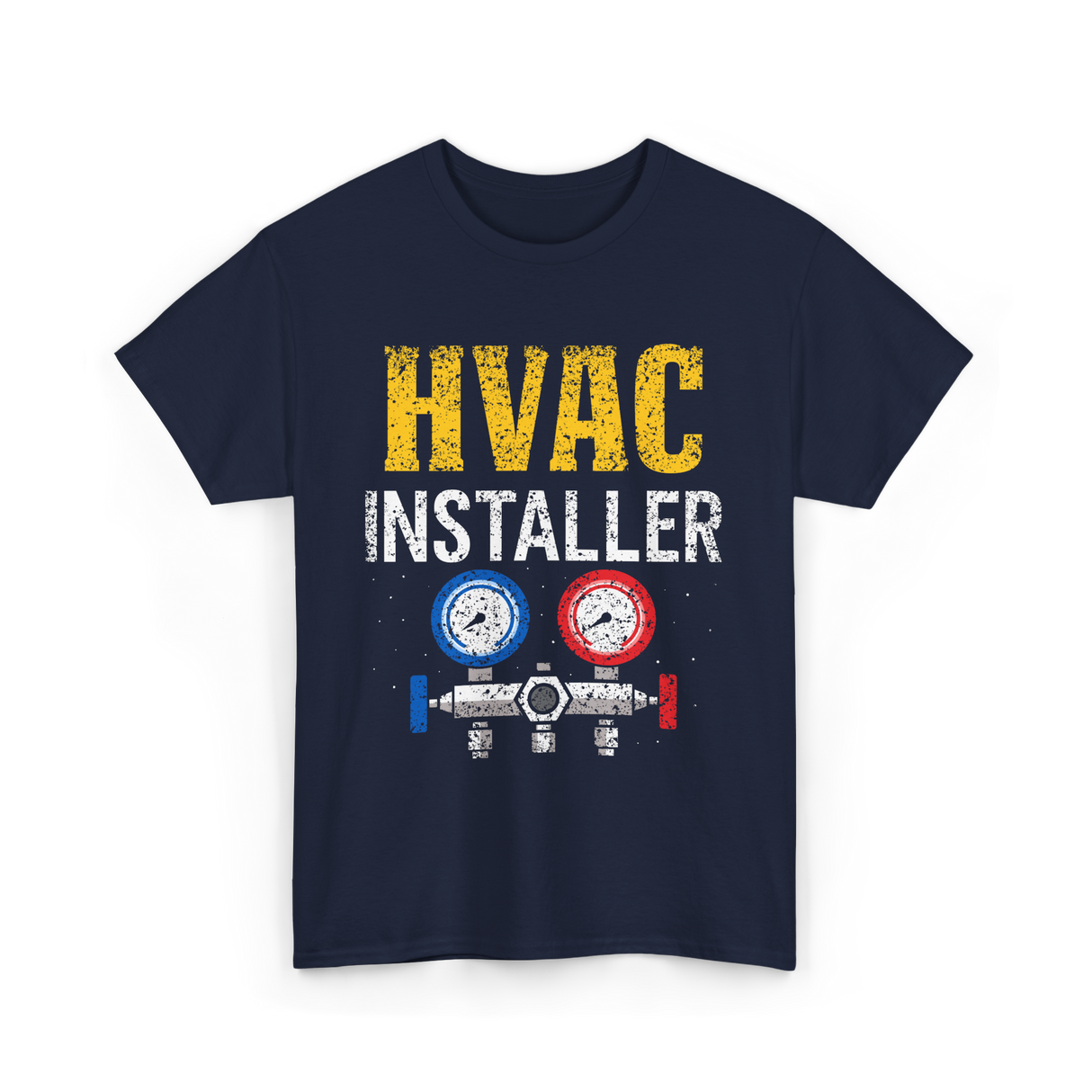 HVAC Installer Tech Technician T-Shirt - Navy